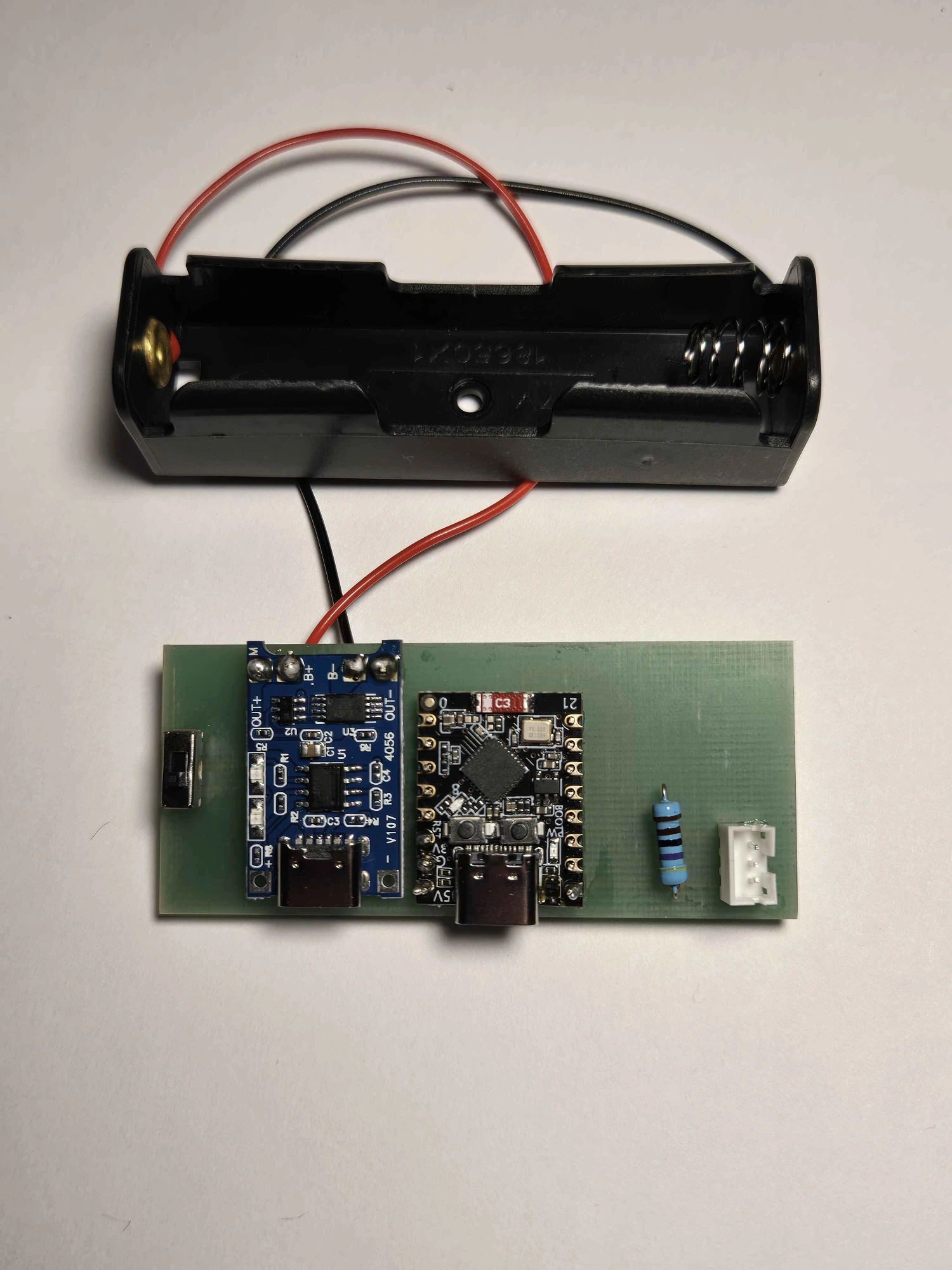 The completed module with the holder wired