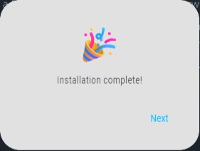 Installation complete dialog