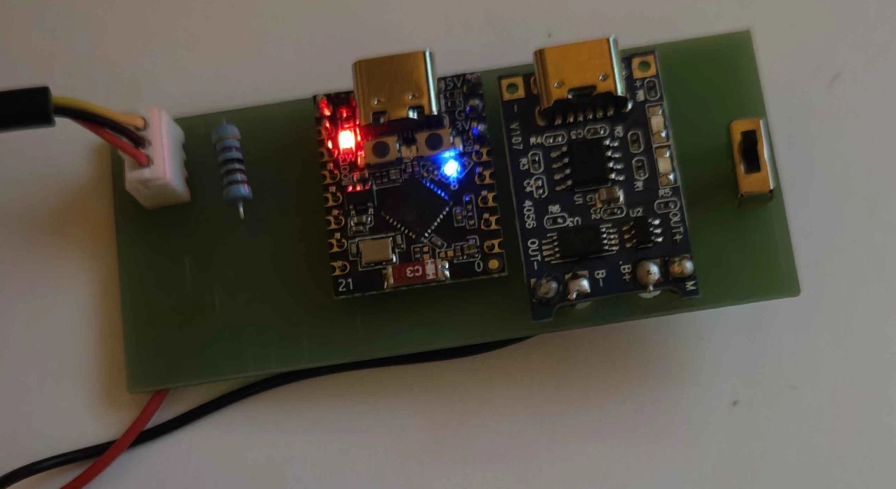 Blue LED flashing on data upload